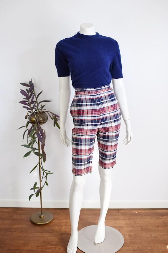 1950s Plaid Capri Pants - XS