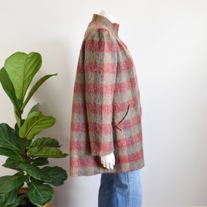 80s Lilli Ann Plaid Mohair Coat M/L image 4