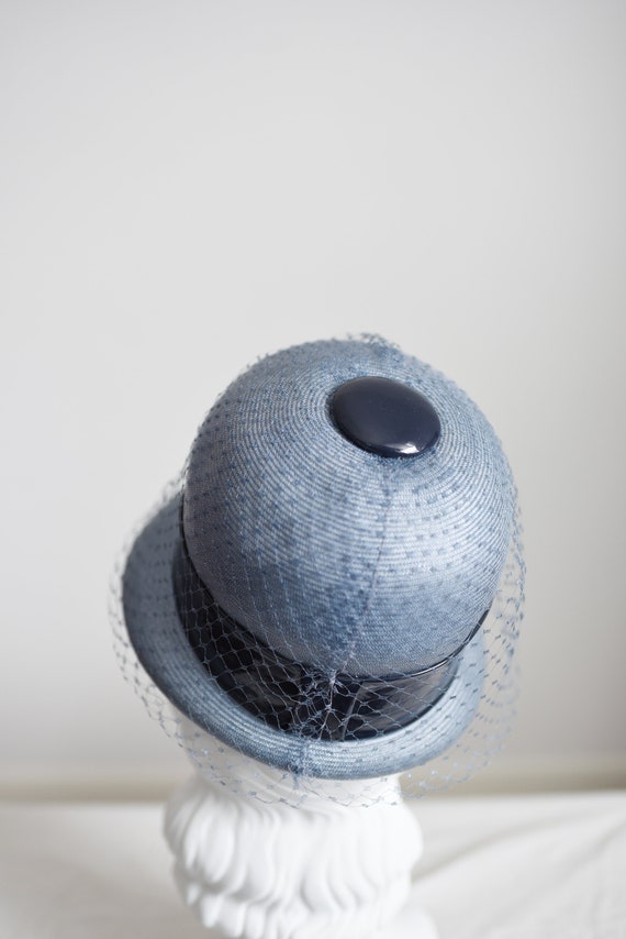 1960s Blue Straw Bubble Hat - image 8
