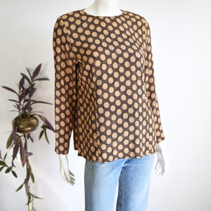 1980s Silk Polka Dot Blouse M image 2