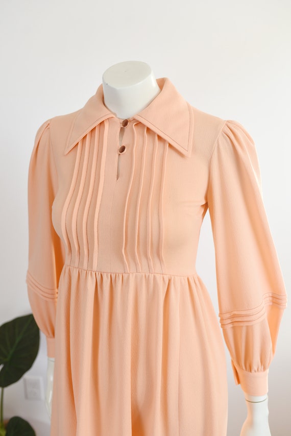 1970s Handmade Peach Maxi Dress - XXS - image 2