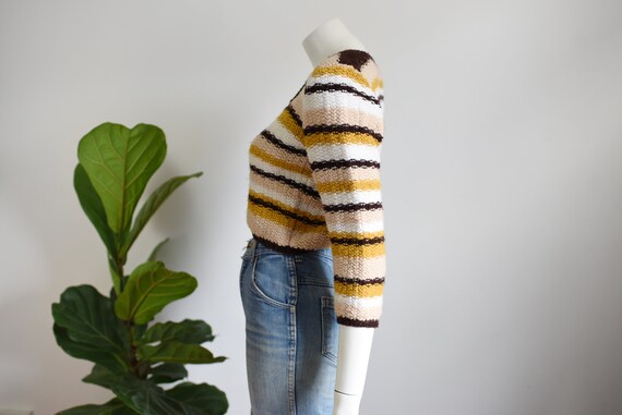 1970s Handknit Cropped Cardigan - S/M - image 7