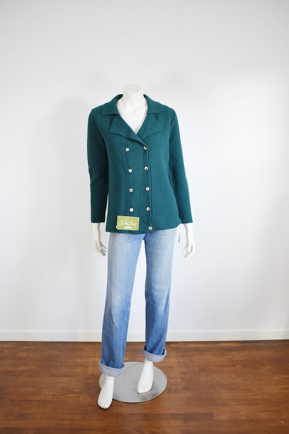 70s Double Breasted Acrylic Cardigan - M/L