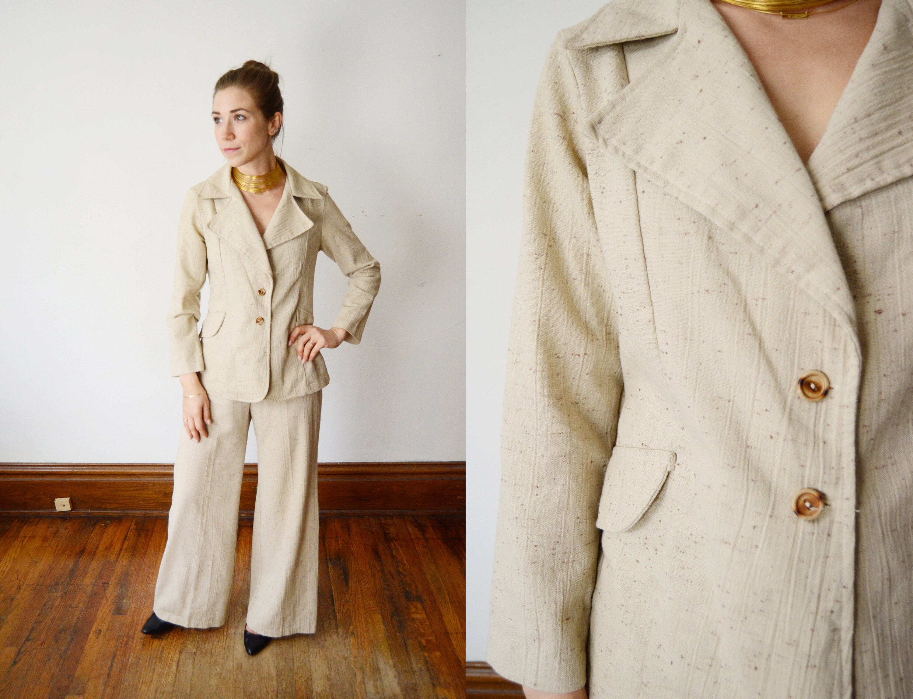1970s Flare Pants and Matching Blazer - S