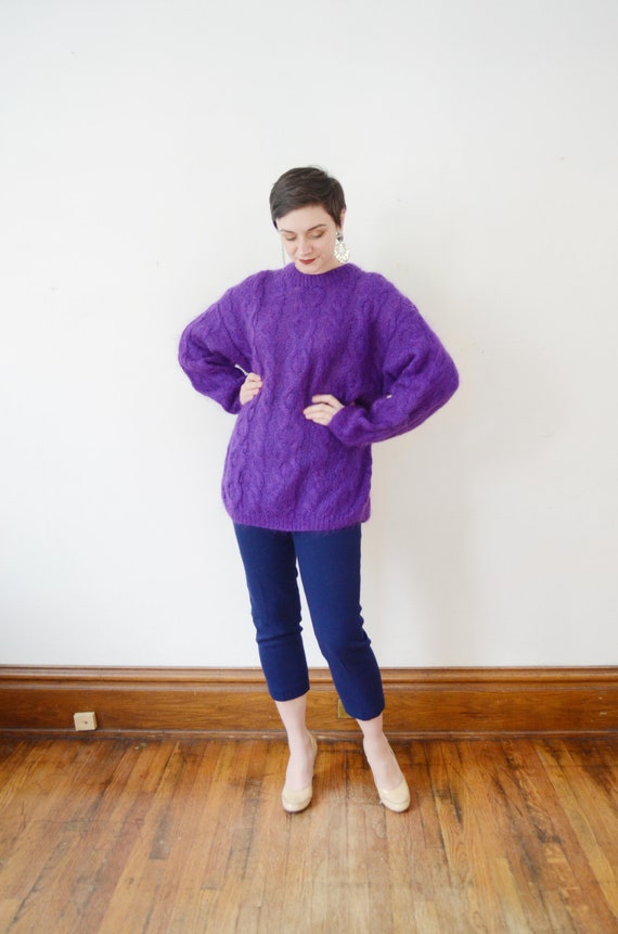 1980s Purple Mohair Sweater - M/L