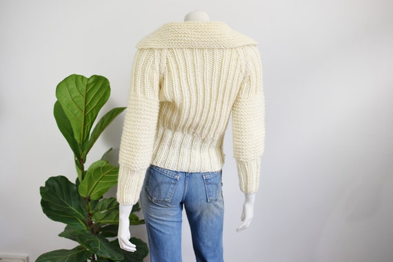 70s Handknit Cropped Cardigan - XS/S - image 5