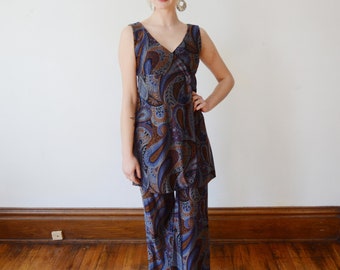 1960s Metallic top and Pant Set - XS