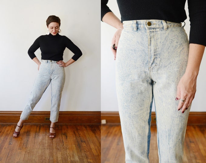 Deadstock 1980s Bleached High Waisted Denim - S