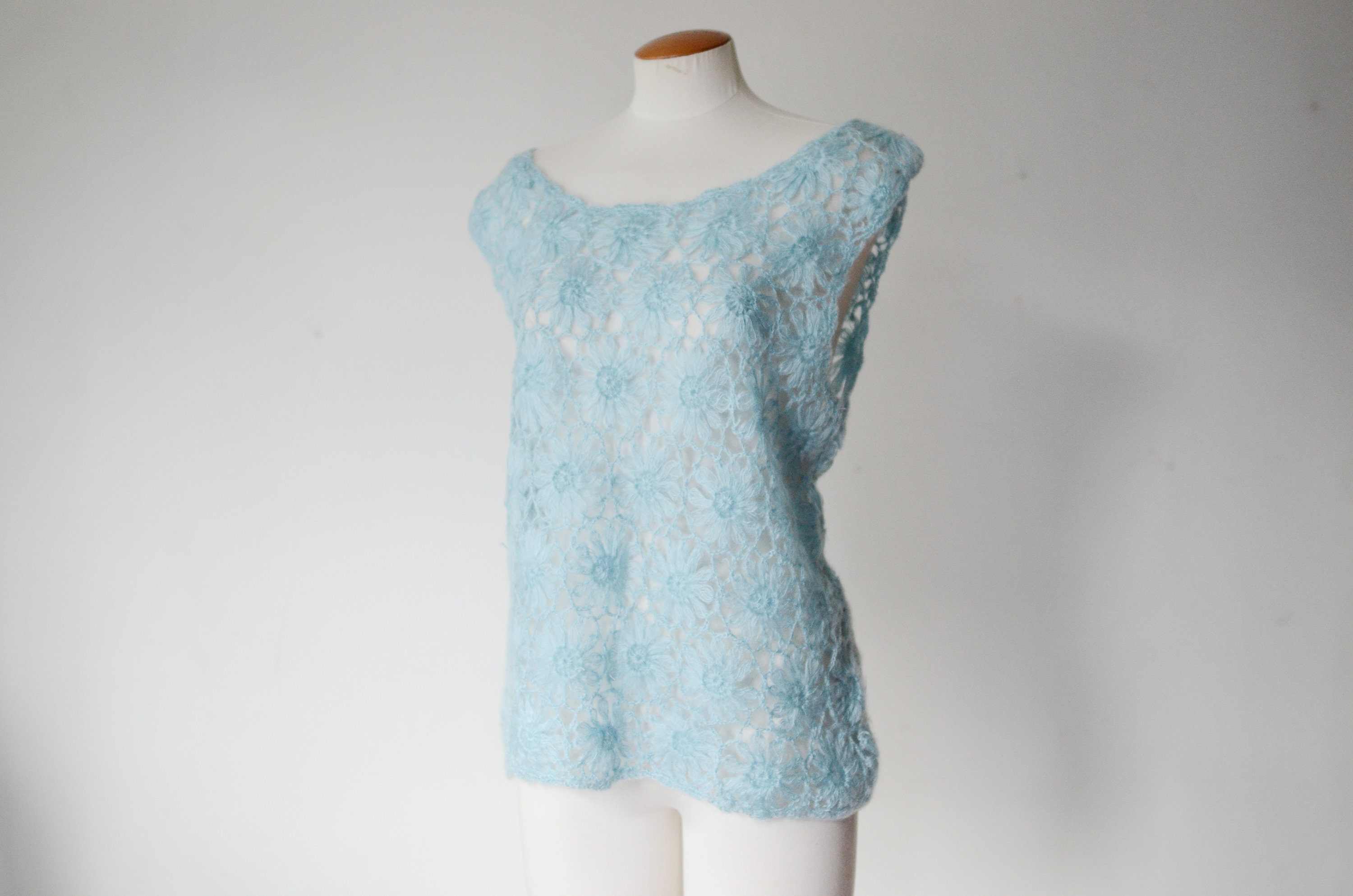 1960s Blue Mohair Sweater - M/L