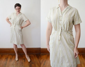Cotton Striped Pastel Dress - S/M