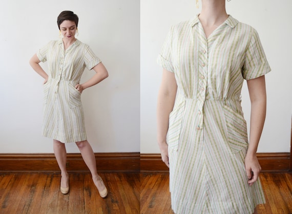 Pastel shop striped dress