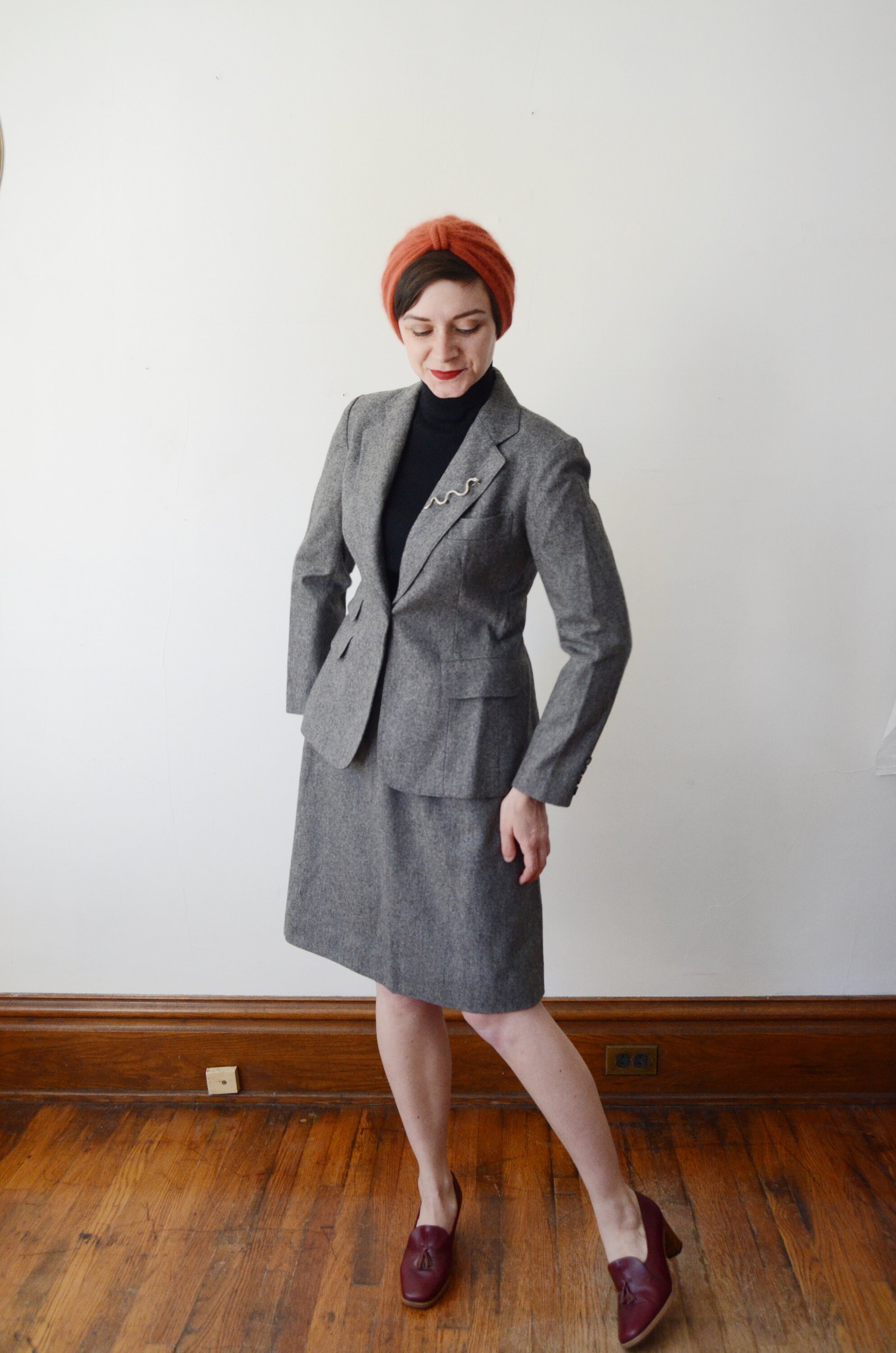 1970s Grey Wool Suit / Evan Picone Suit / Grey Blazer - M