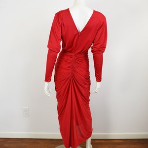 1980s Laura Winston Red Party Dress S/M image 7