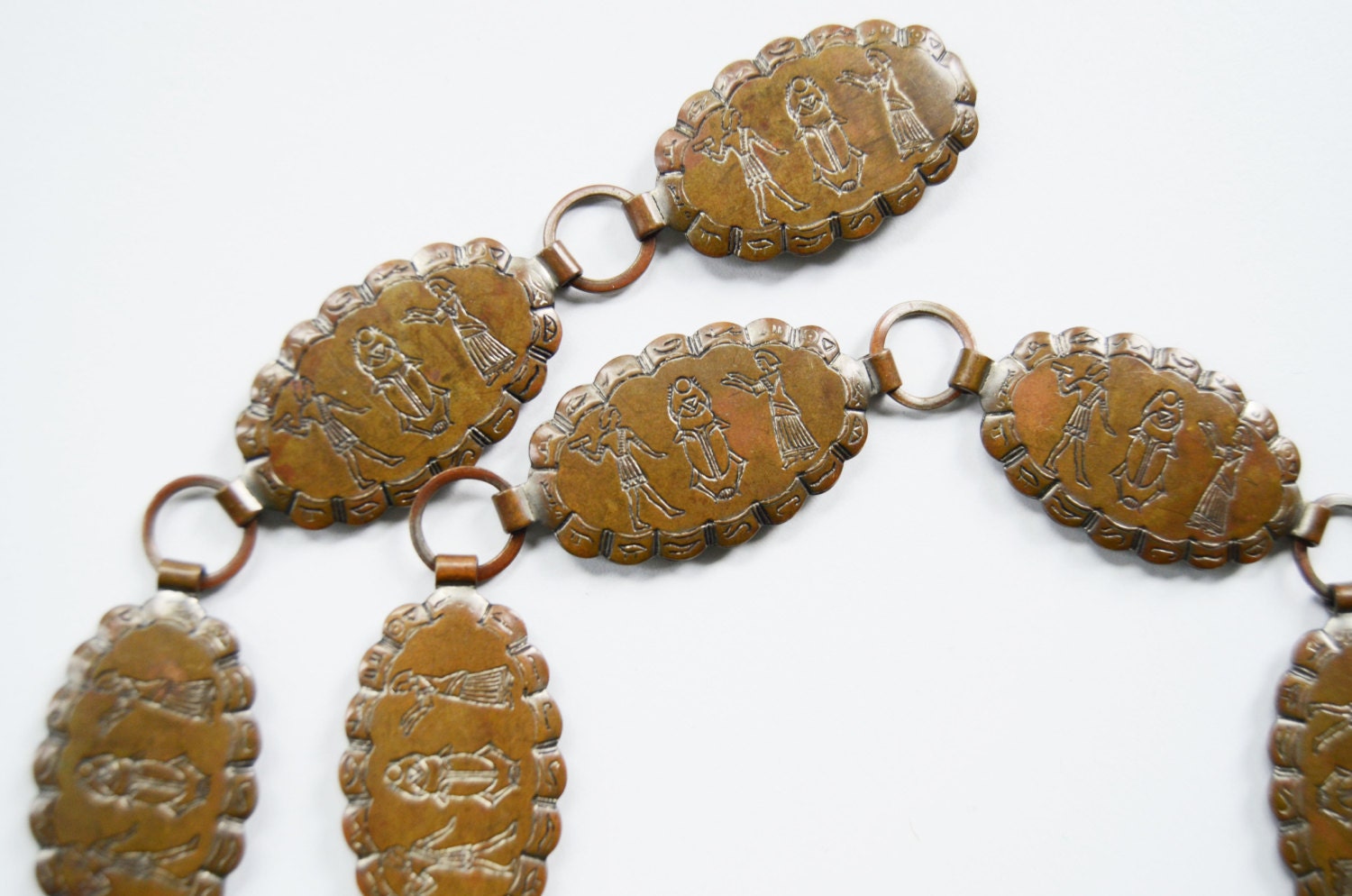 Egyptian Copper Metal Belt 25 26 Waist Etsy