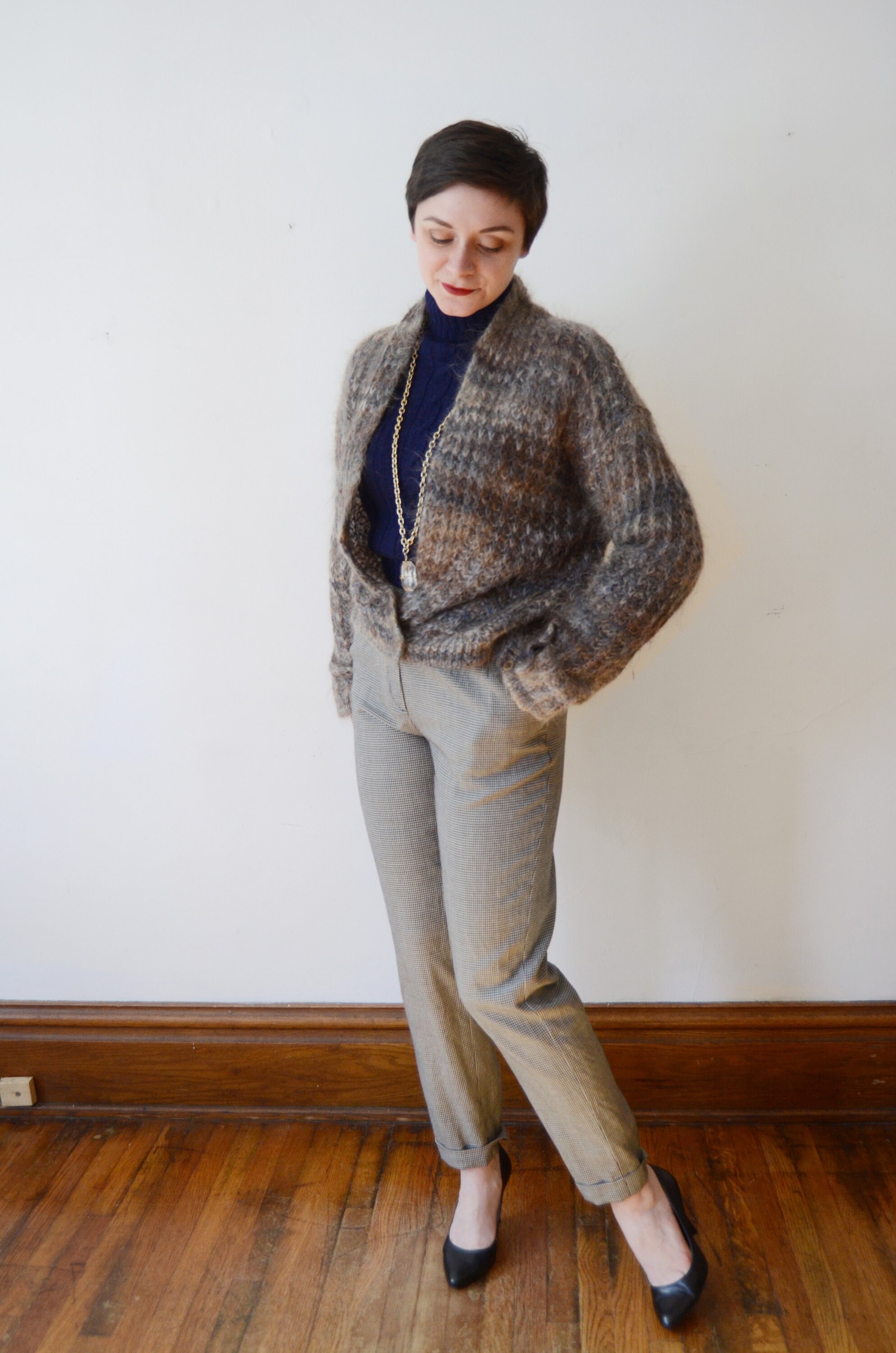 1980s Mohair  Cardigan  M L
