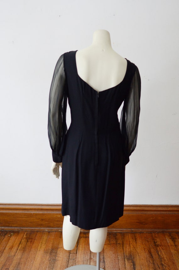 1960s Black Cocktail Dress - S - image 7