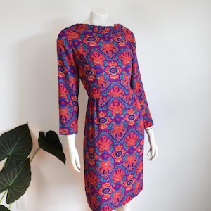 1960s Psychedelic Paisley Dress - M