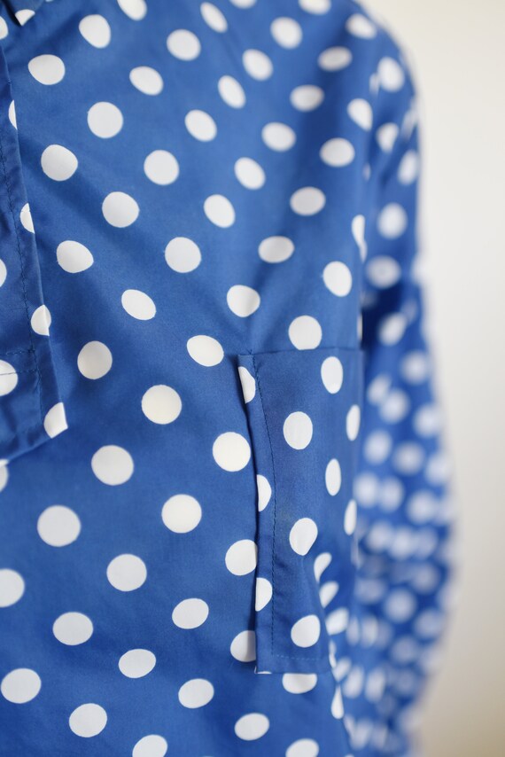 1970s Nylon Polka Dot Ski Blouse - S - image 5