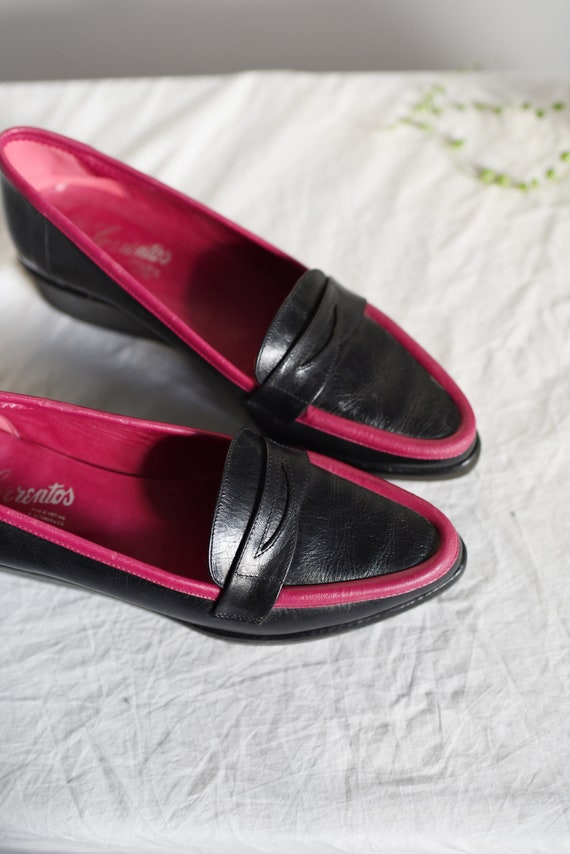 1980s Fuchsia and Black Platform Loafers - - image 3