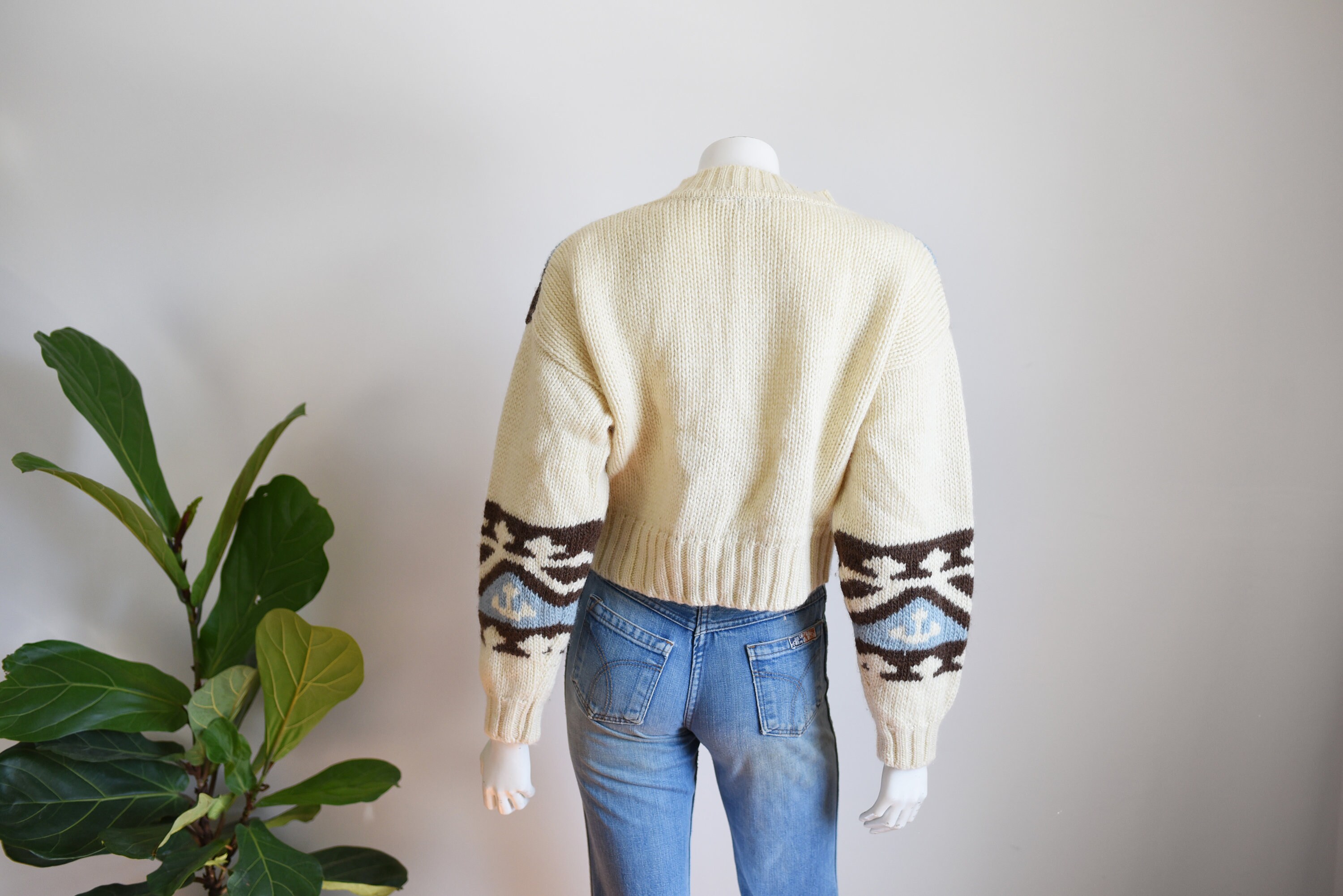 Esprit 80s 90s Cropped Ski Sweater M