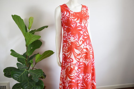 1970s Floral Hawaiian Maxi Dress - L - image 3