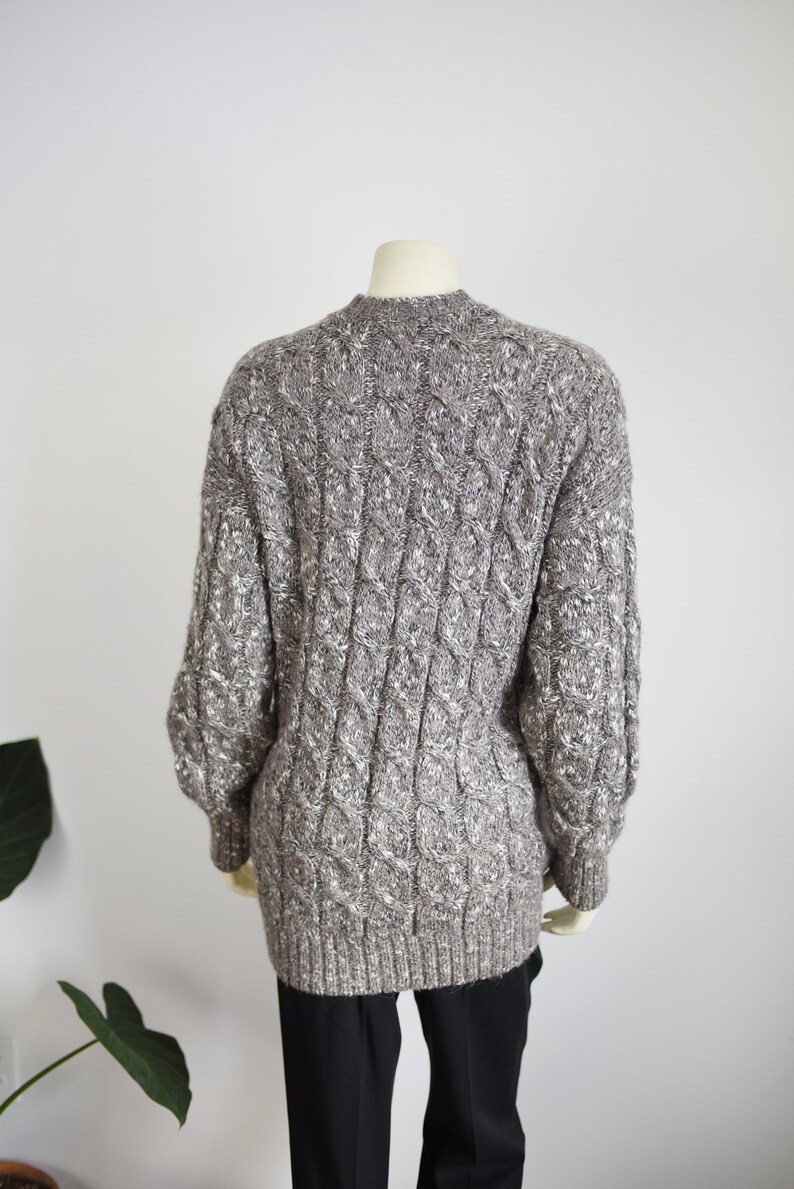 80s Liz Claiborne Cable Knit Cardigan S/M/L image 4