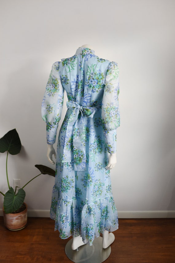 1970s Floral Prairie Maxi Dress - XS/S - image 7