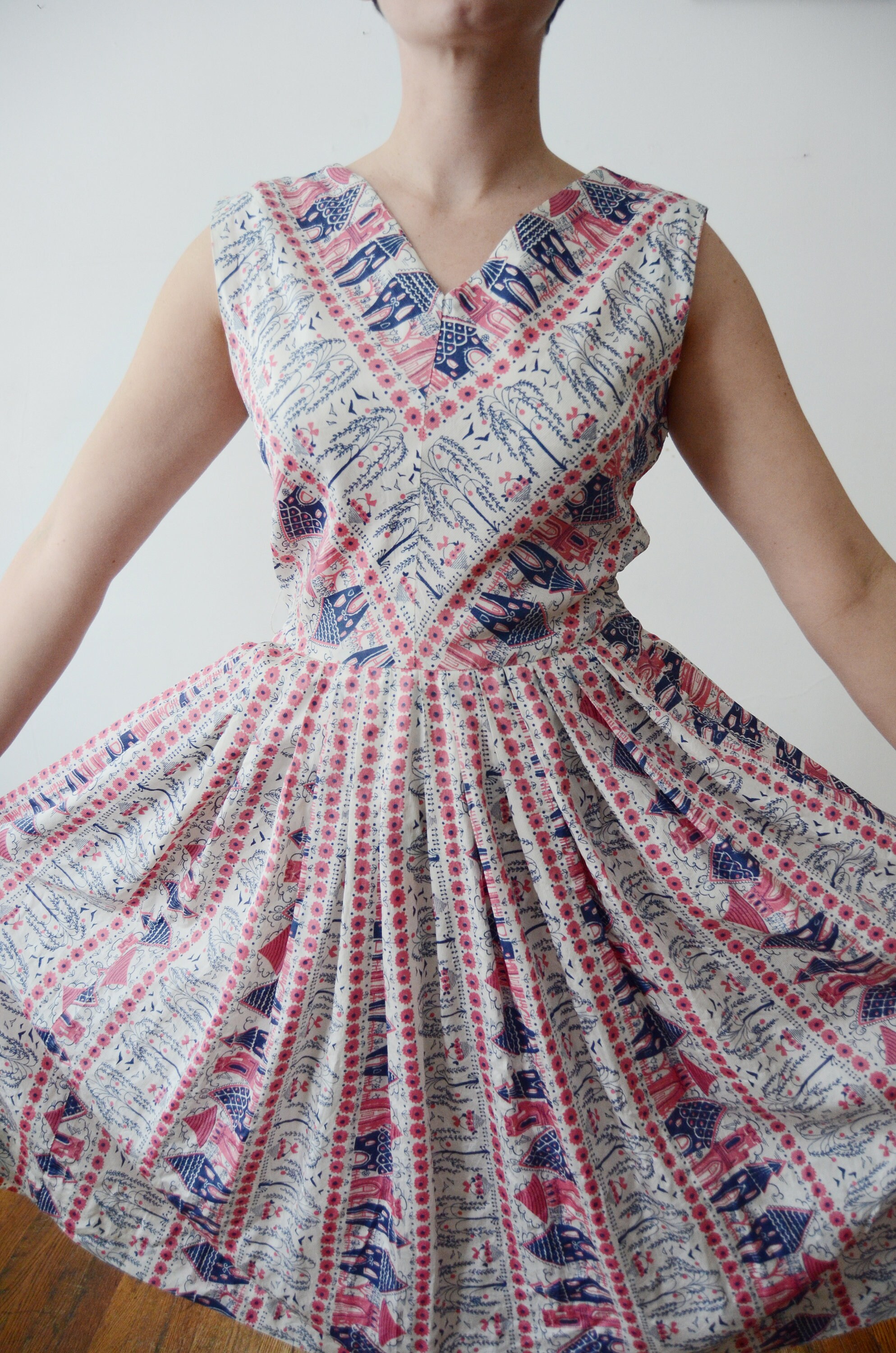 1950s Novelty Dress M