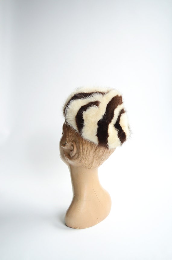 50s/60s Striped Fur Hat