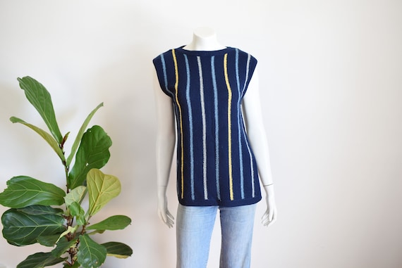 1970s Striped Sweater Vest - S