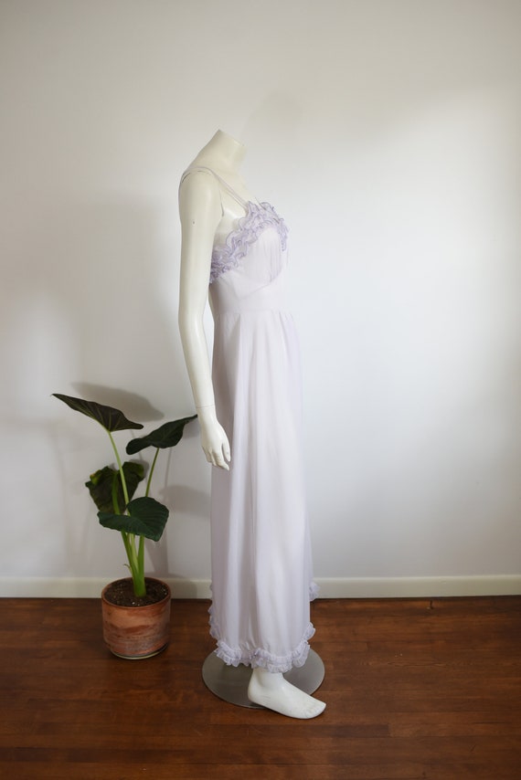 1950s Purple Ruffle Nightgown - S - image 6