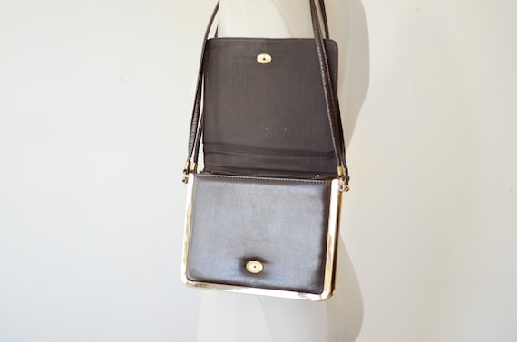 1970s Brown and Brass Purse - image 8