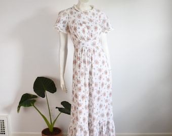 1970s Floral Maxi Dress - S