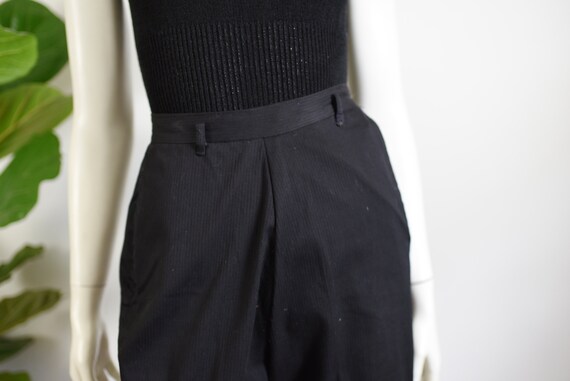 1950s Black Cotton Shorts - XS - image 3