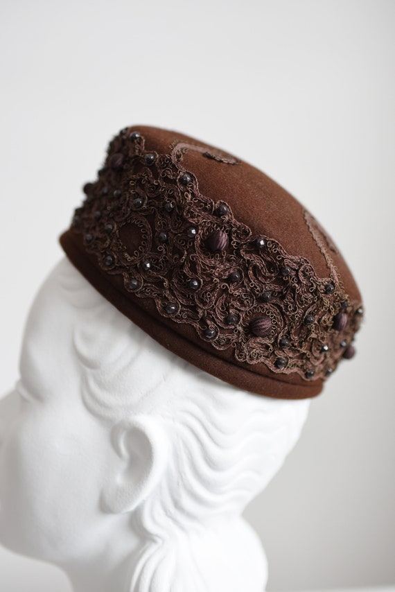 1950s/1960s Brown Pillbox Hat - image 3