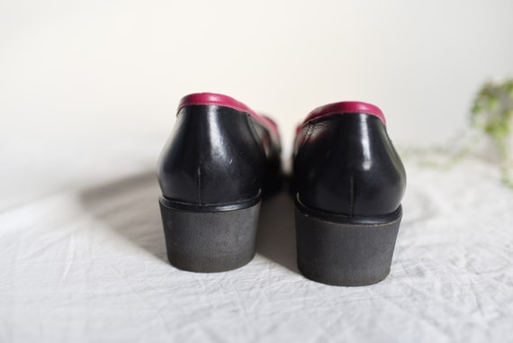 1980s Fuchsia and Black Platform Loafers - - image 5