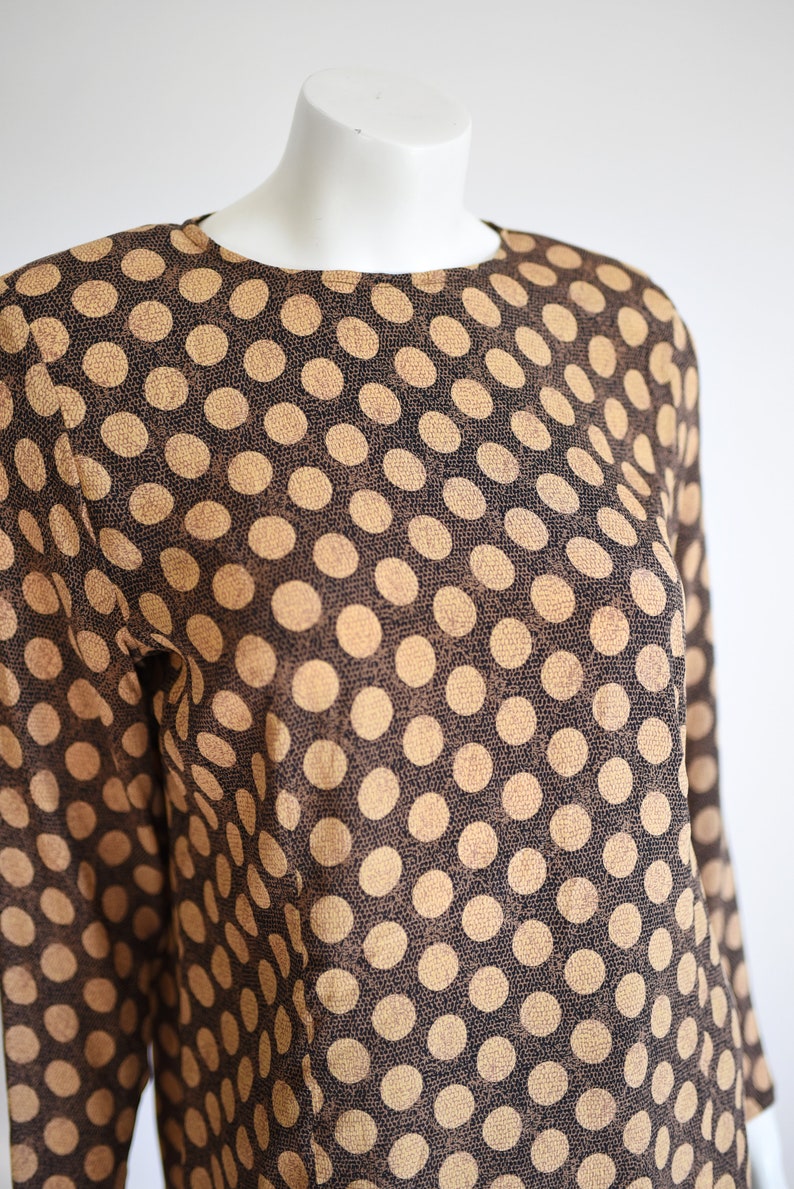 1980s Silk Polka Dot Blouse M image 4