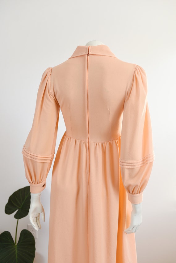 1970s Handmade Peach Maxi Dress - XXS - image 5