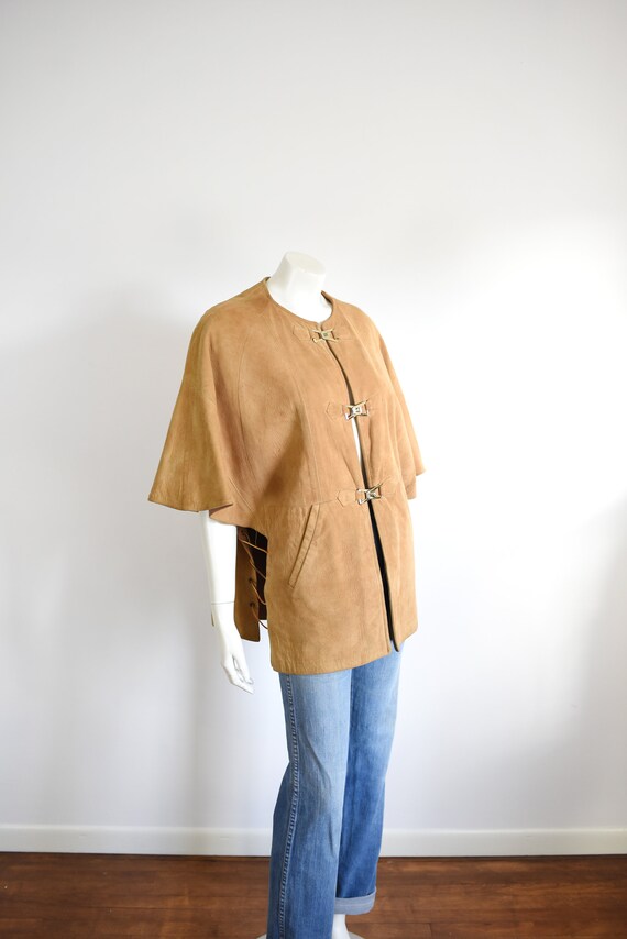 1970s Leather Cape - S/M - image 3