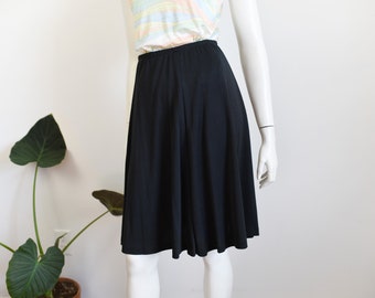 1970s Black Skirt Slinky A-line Jersey - S