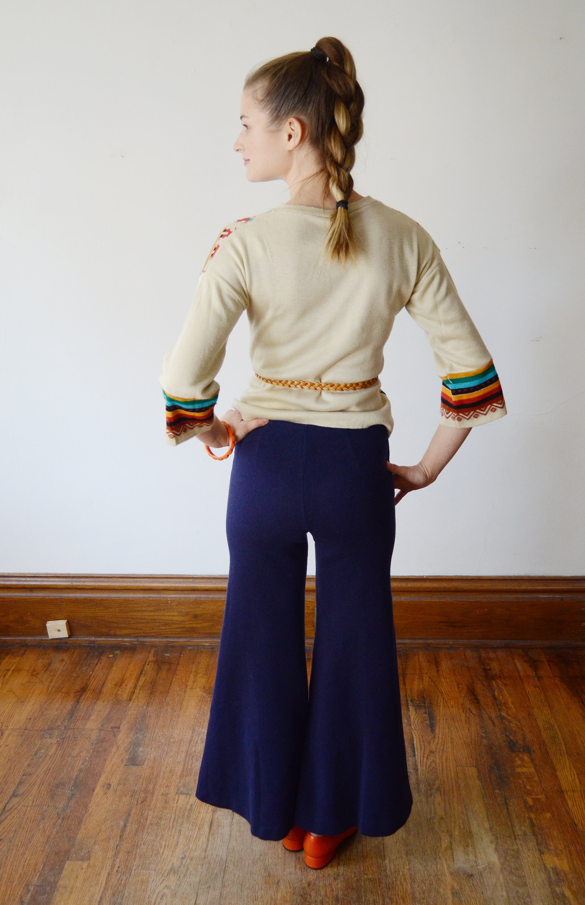 1970s Knit Bell Bottoms XS