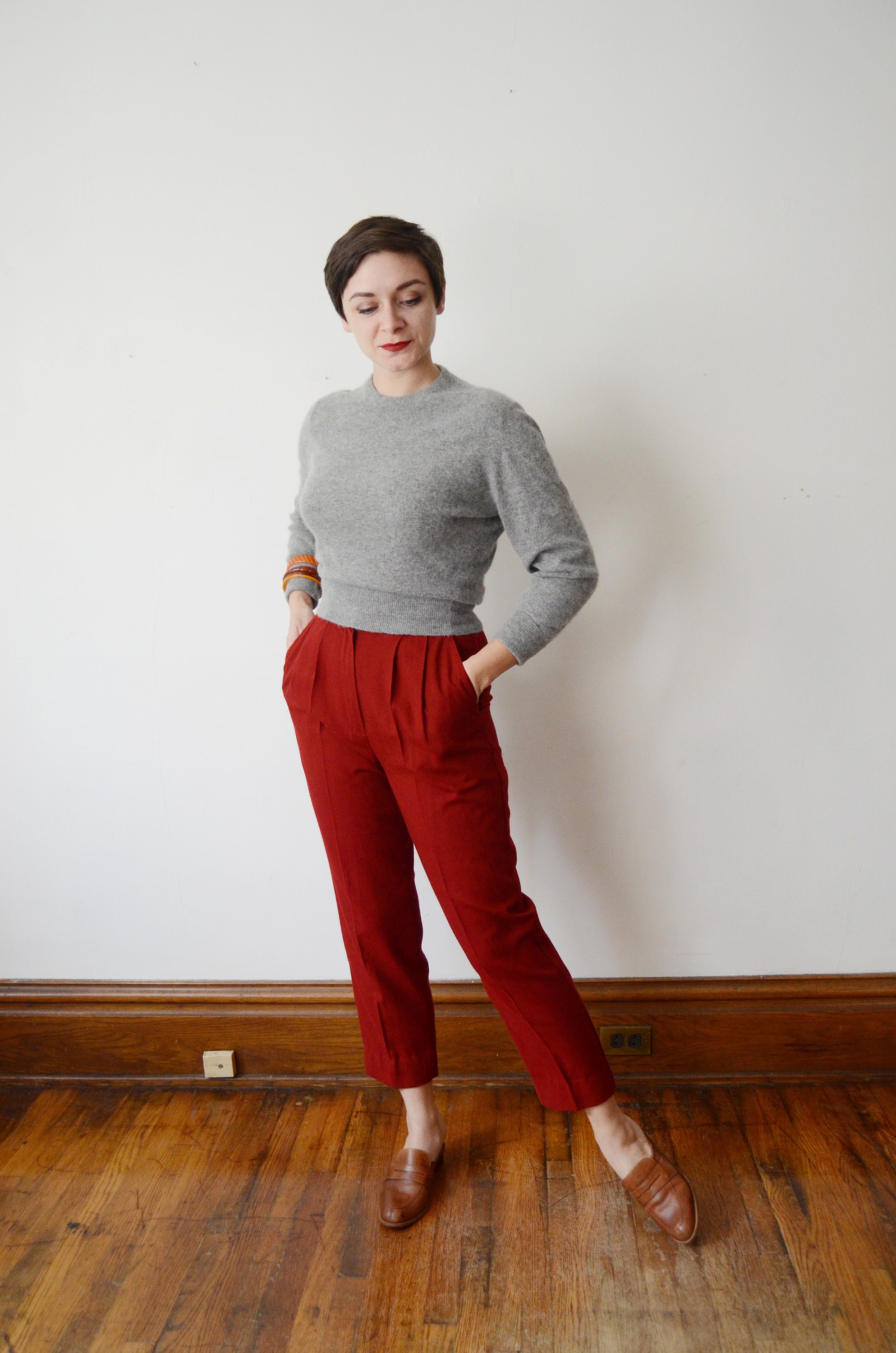 red slacks plus size