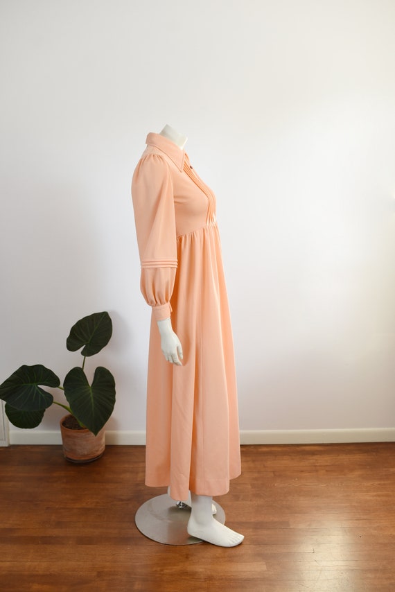 1970s Handmade Peach Maxi Dress - XXS - image 8