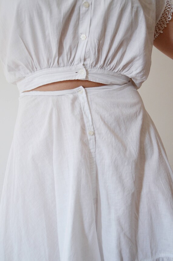 1910s Marcella Skirt Drawer - White Cotton Bloome… - image 8
