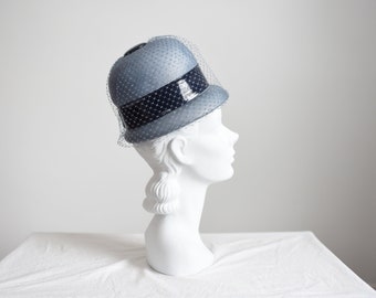1960s Blue Straw Bubble Hat