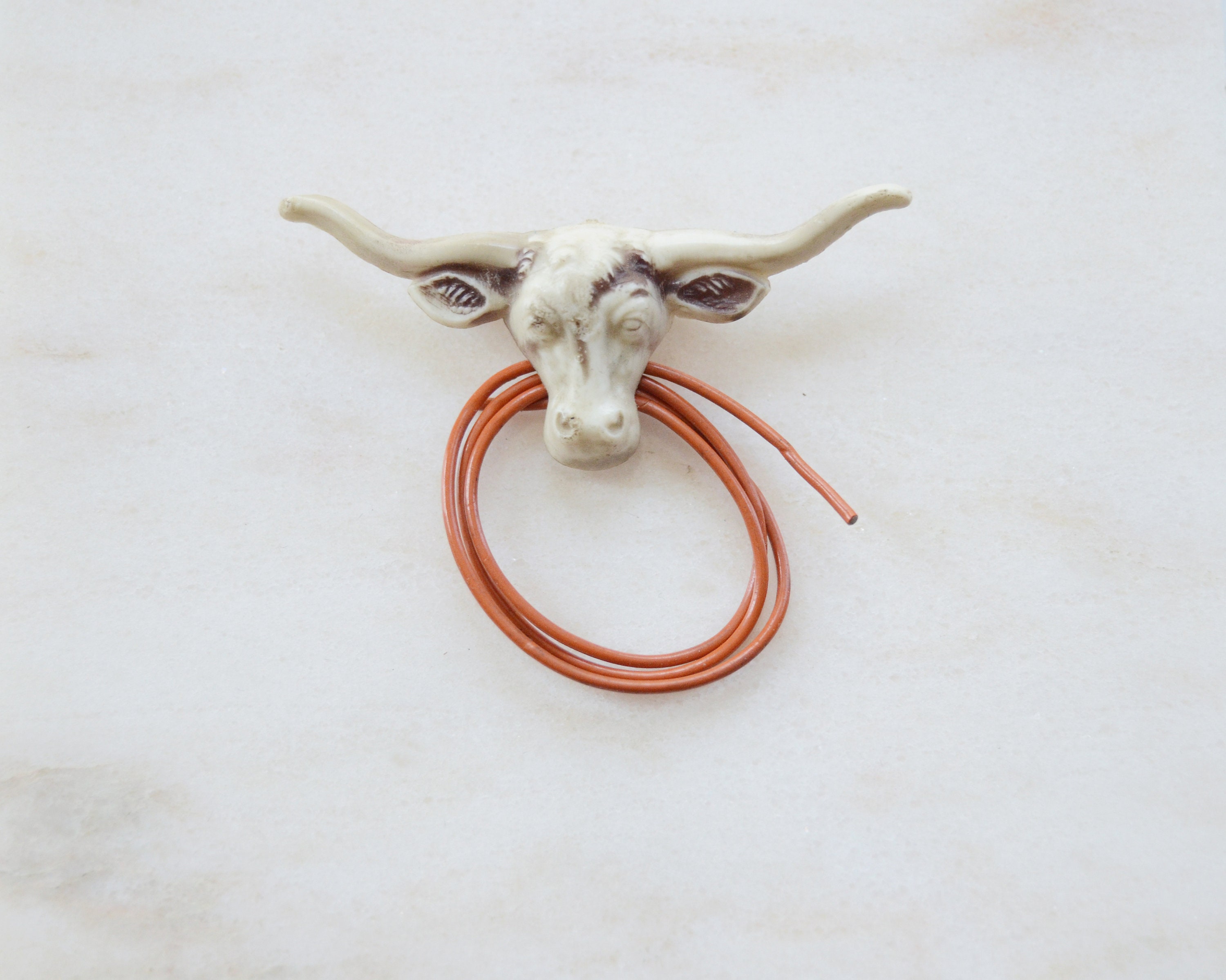 40s/50s Plastic Bull and Robe Brooch