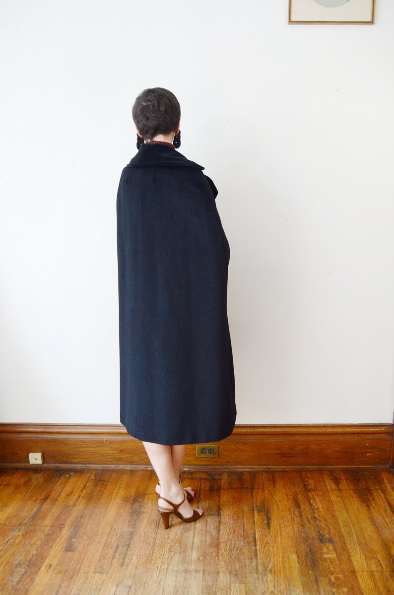 1970s Lilli Ann Mohair and Velvet Cape M