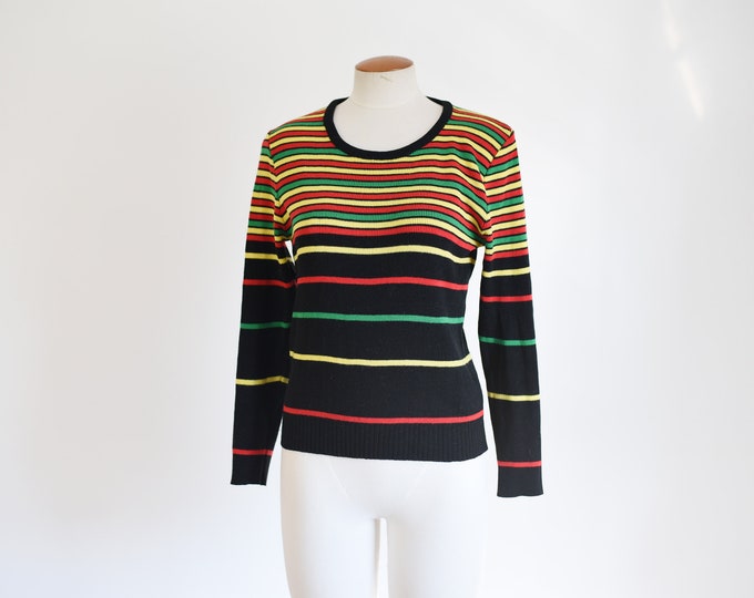 1970s Striped Sweater - M