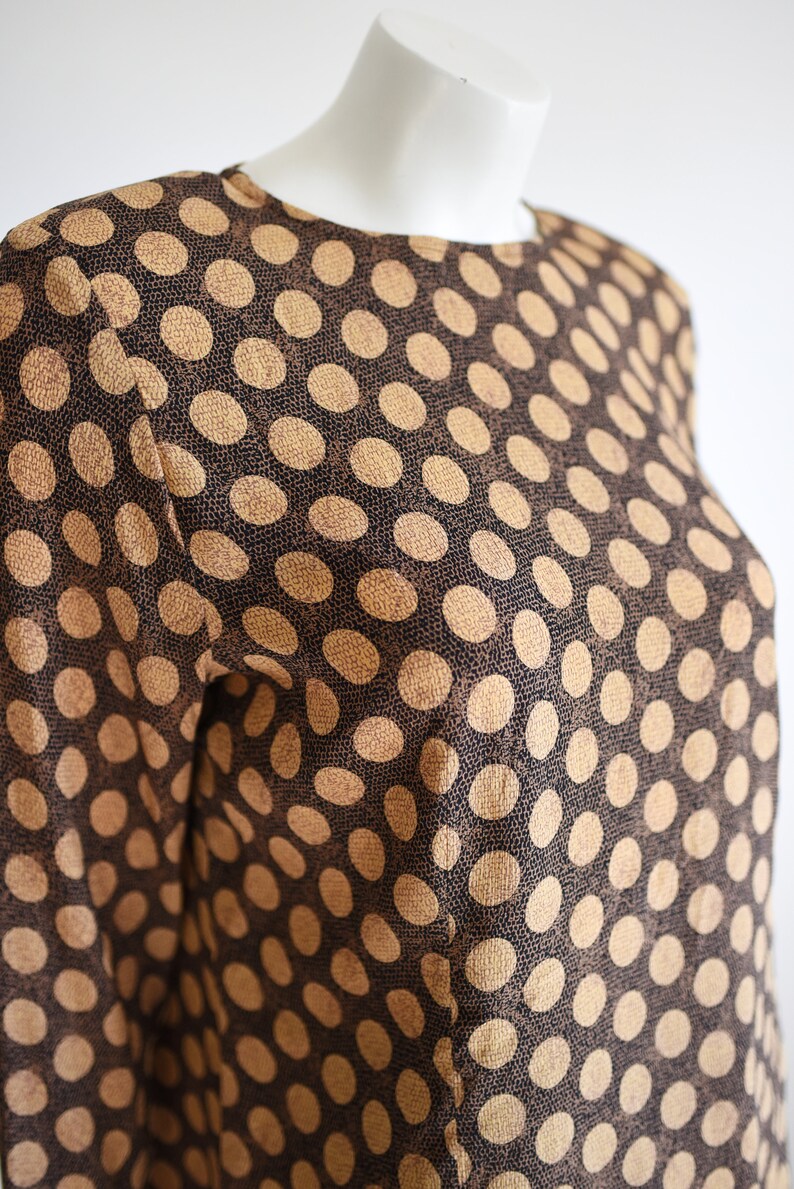 1980s Silk Polka Dot Blouse M image 3