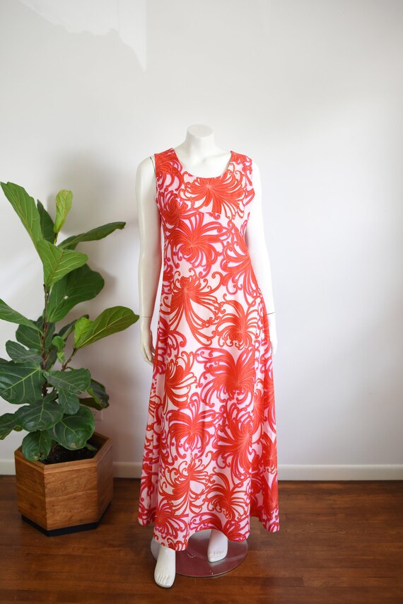 1970s Floral Hawaiian Maxi Dress - L - image 7